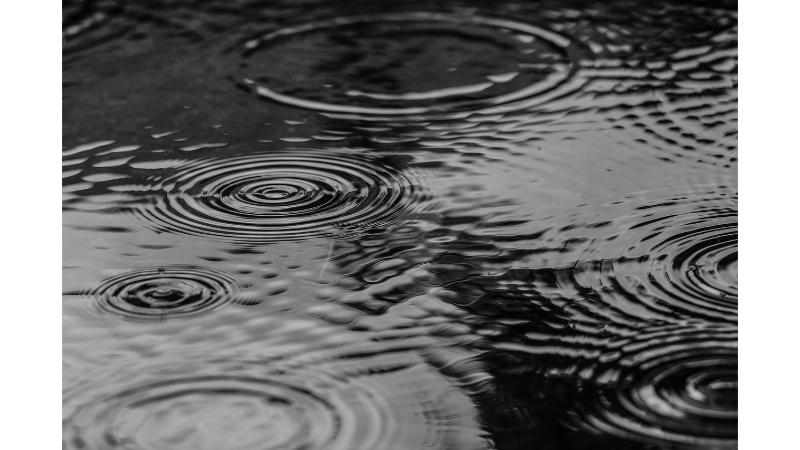 地面に写る雨跡
