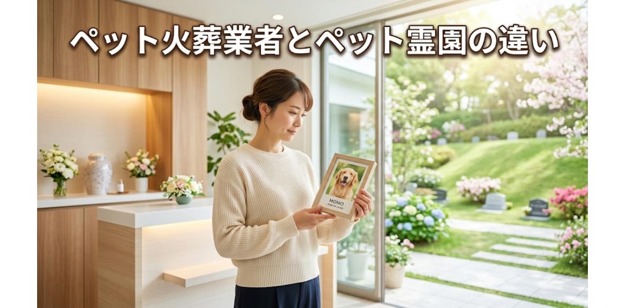 大きな窓のあるリビングで犬の遺影を見つめる女性